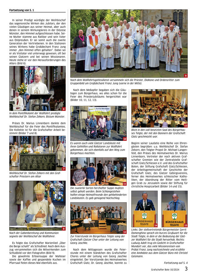 77. Glatzer Wallfahrt nach Telgte 2024: Bericht im „Grafschafter Boten“
