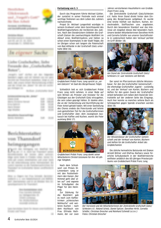 77. Glatzer Wallfahrt nach Telgte 2024: Bericht im „Grafschafter Boten“